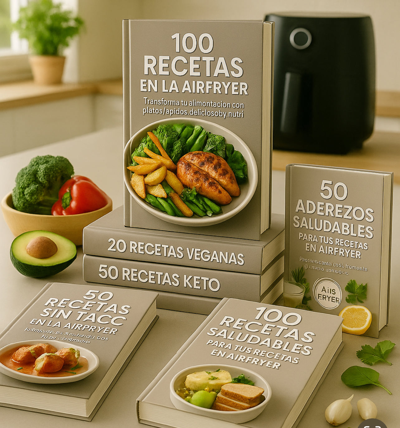 100 RECETAS EN LA AIRFRYER + 6 BONUS DE REGALO!